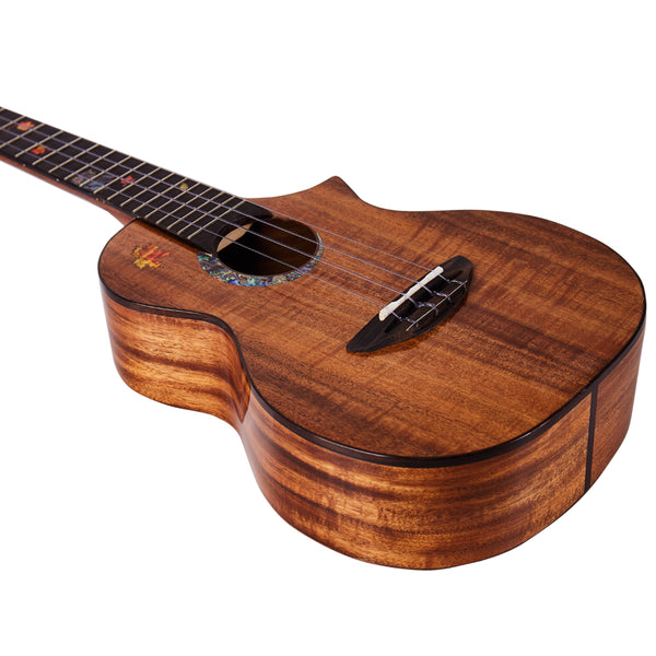 MrMai MC-60 Ukulele Concert Solid Koawood Handcraft 4 Strings guitar Gloss Finish With Hardcase