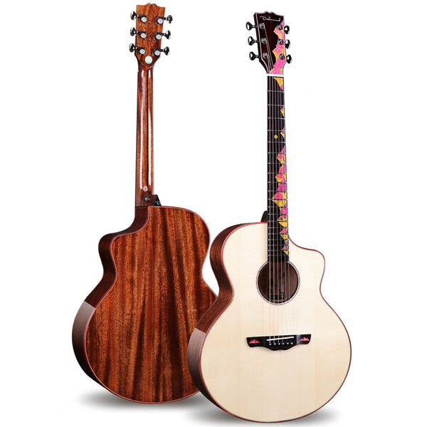 Top Solid Spruce 41 Inches Acoustic Guitar with Accessories Gloss Finish