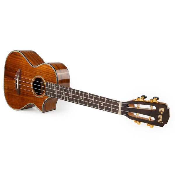 MrMai MC-30 Tenor Ukulele 26 Inch All Solid Koa wood Gloss Finish With Hard Case