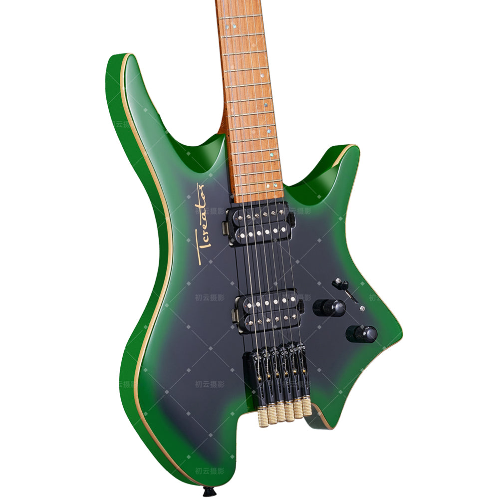 Toreator PJ-22 Electric Guitar with Black Cylindrical Bridge, Black Glossy Double Pickups