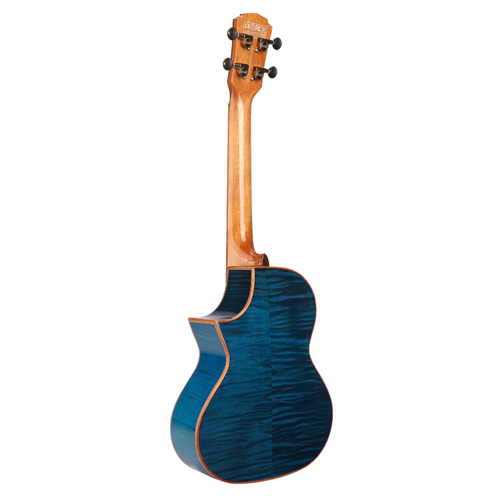 Mr.mai MD-T Blue Ukulele Tenor 26 inches Solid Spruce Gloss Finish With Hard Case (Can beinstalled Pick-up/EQ,electro connect to the AMP). )