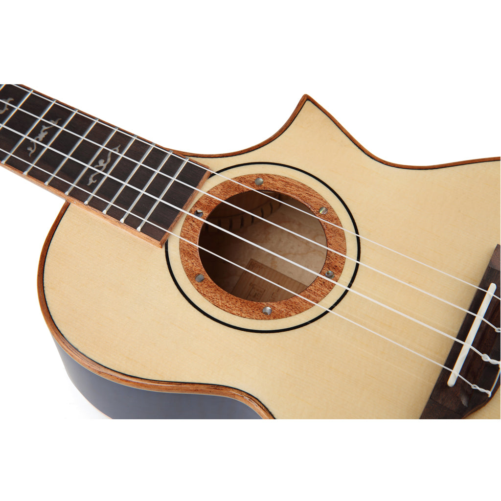 Mr.mai MD-T Blue Ukulele Tenor 26 inches Solid Spruce Gloss Finish With Hard Case (Can beinstalled Pick-up/EQ,electro connect to the AMP). )