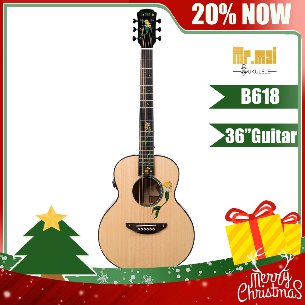 [New]Mermaid Guitar 36 inches Travel Guitar Gloss Finish with Bag