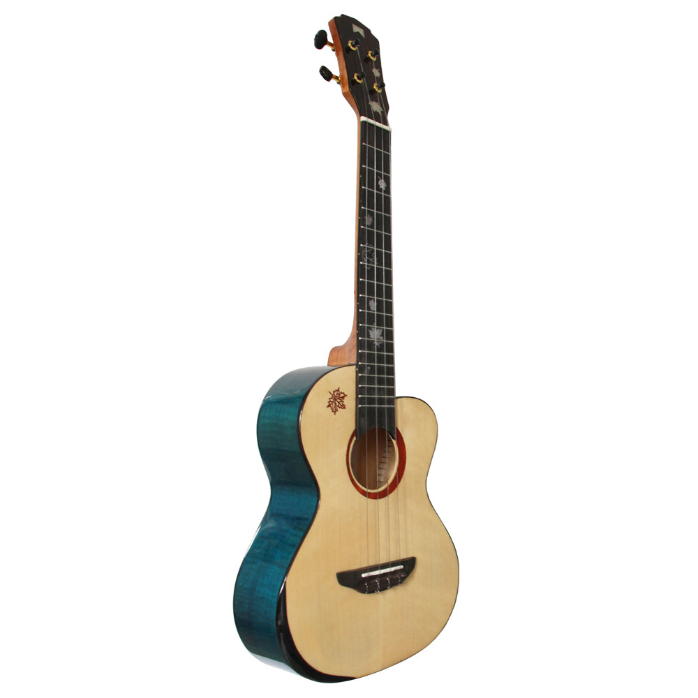 Mr.mai MD-T Blue Ukulele Tenor 26 inches Solid Spruce Gloss Finish With Hard Case (Can beinstalled Pick-up/EQ,electro connect to the AMP). )