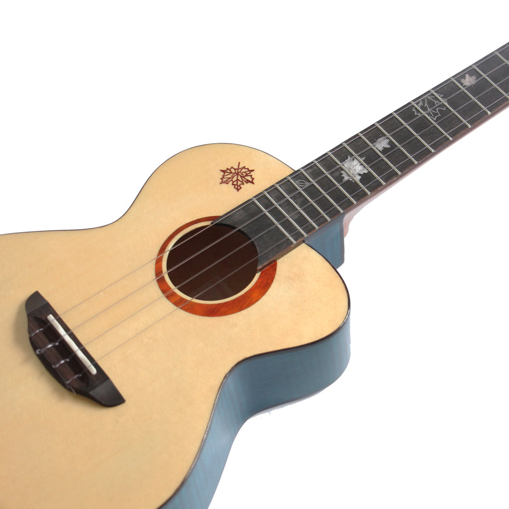 Mr.mai MD-T Blue Ukulele Tenor 26 inches Solid Spruce Gloss Finish With Hard Case (Can beinstalled Pick-up/EQ,electro connect to the AMP). )