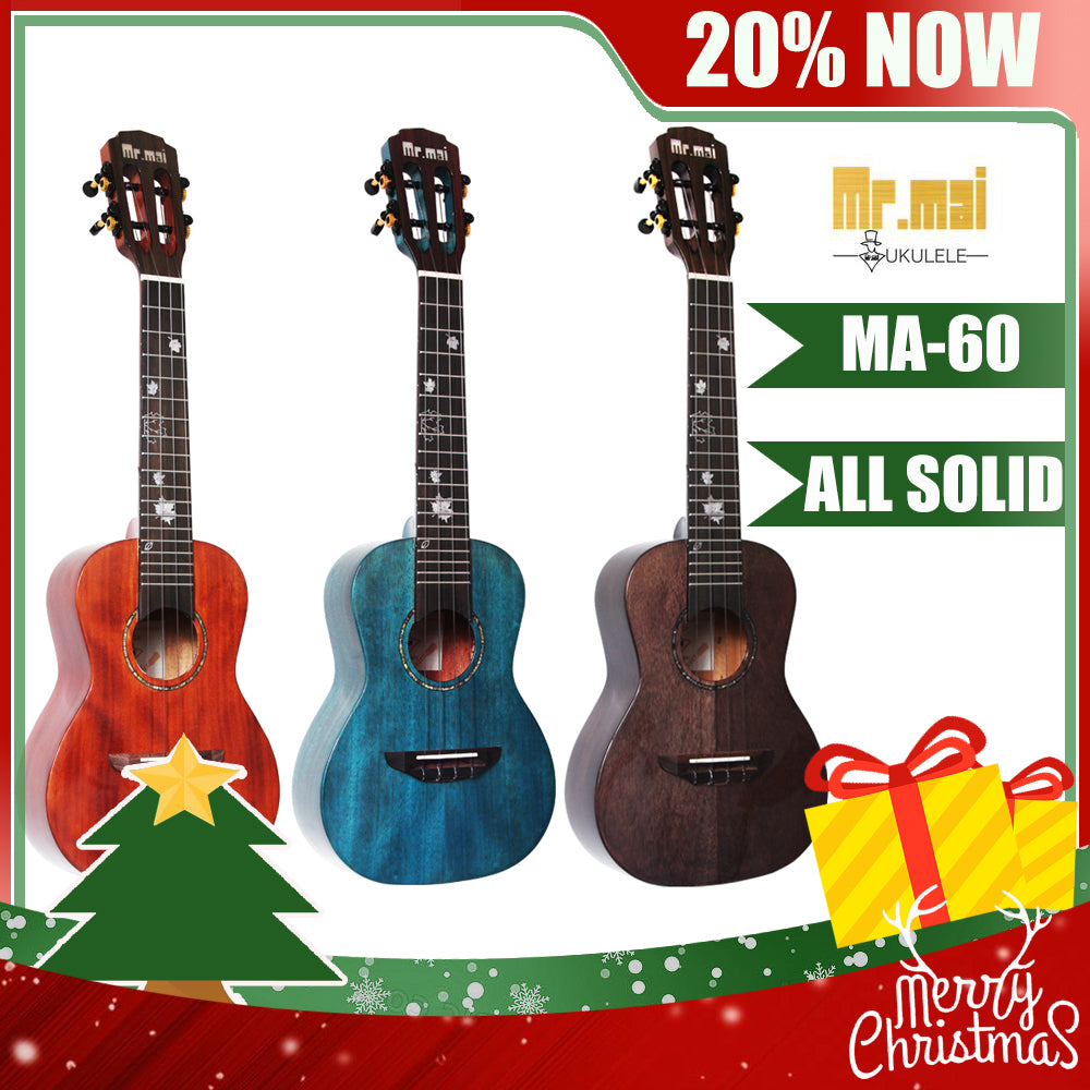 MrMai MA-60 Concert Ukulele 23 Inch Solid Mahogany wood Gloss Finish with Gig Bag