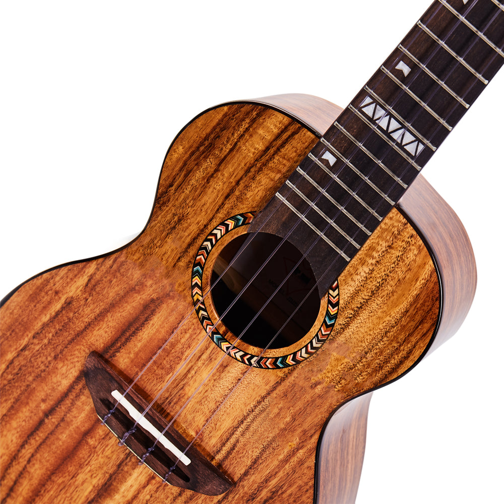 Mrmai MM-T Ukulele Tenor 26 Inch Solid Koa wood Gloss Finish with Hard Case
