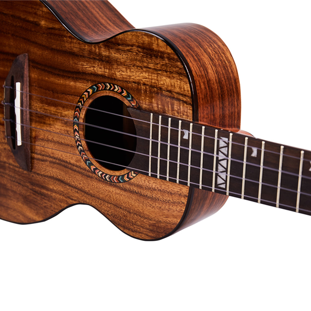 Mrmai MM-C Konzert 23 Zoll Ukulele Massives Koa Holz Hochglanzfinish mit Gig Bag