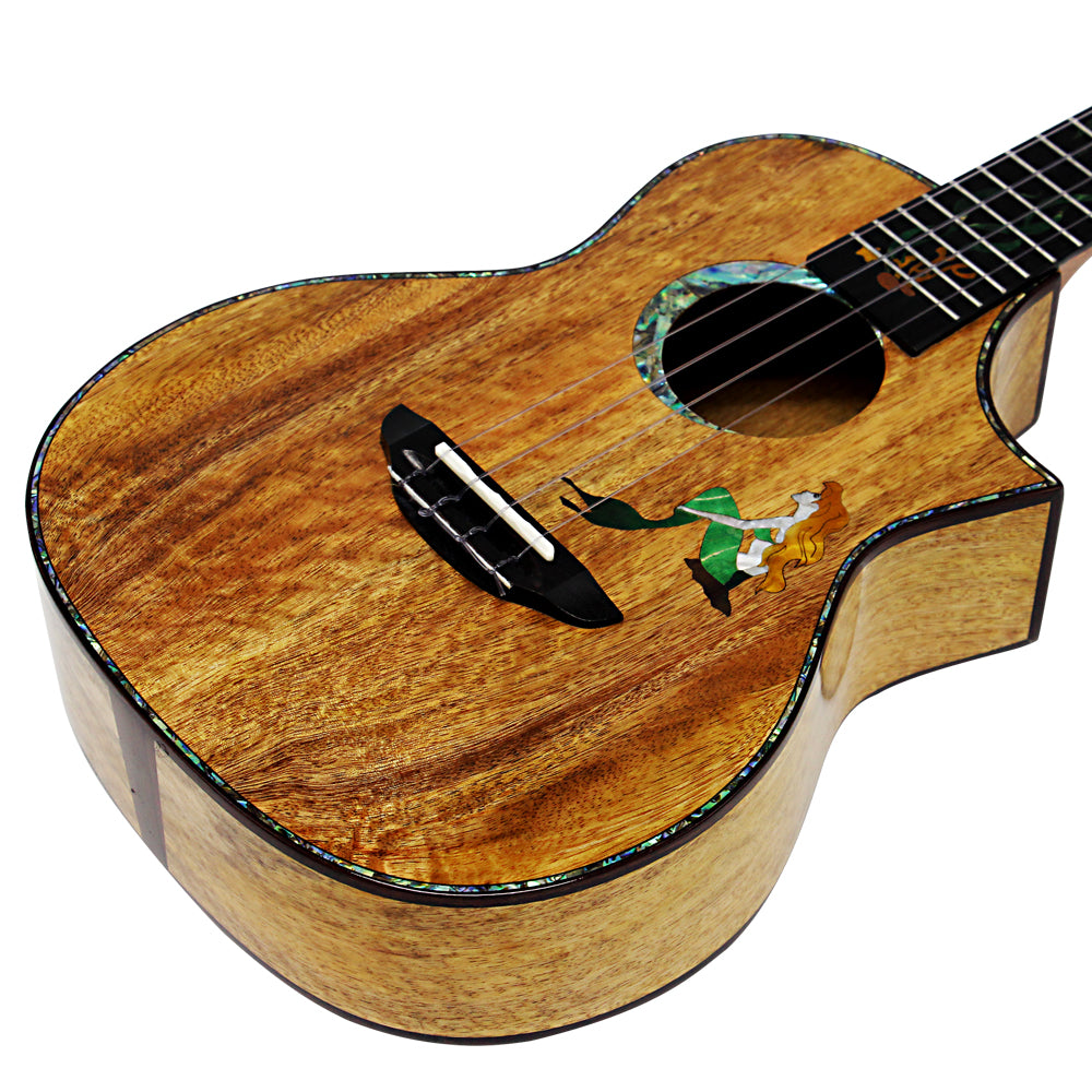 Mrmai Mermaid Ukulele Tenor Solid Mango wood Handcraft 4 Strings Gloss Finish with Hard Case