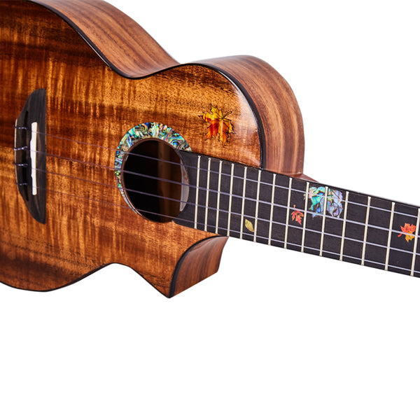 MrMai MC-60 Ukulele Concert Solid Koawood Handcraft 4 Strings guitar Gloss Finish With Hardcase
