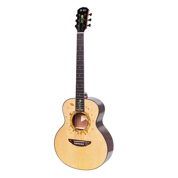 [New]« le petit prince » 36 inches Travel Guitar B612 Gloss Finish with Bag