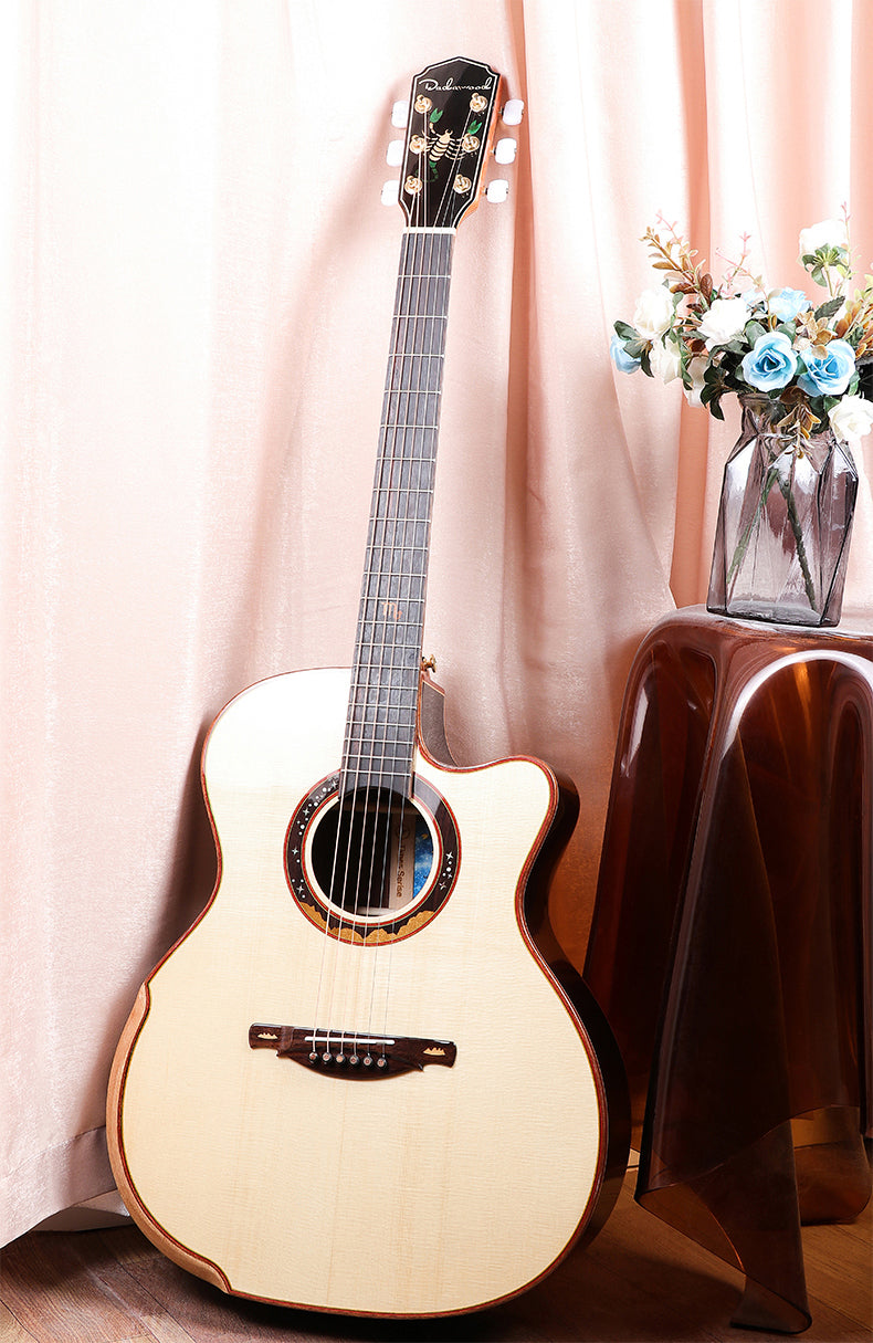 Twelve Constellations Top Solid Spruce 41 Inches Acoustic Guitar with Accessories Gloss Finish
