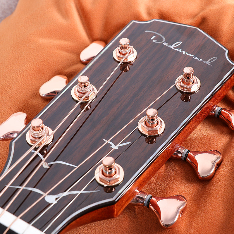 All Solid Koa 36 Inches Travel Guitar with Accessories Gloss Finish