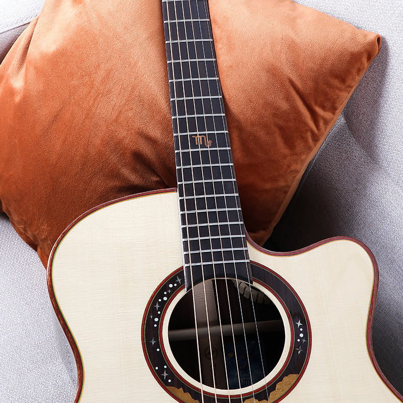 Twelve Constellations Top Solid Spruce 41 Inches Acoustic Guitar with Accessories Gloss Finish