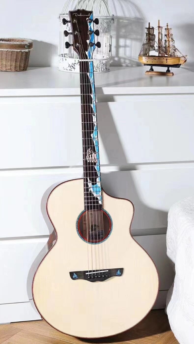 Top Solid Spruce 41 Inches Acoustic Guitar with Accessories Gloss Finish