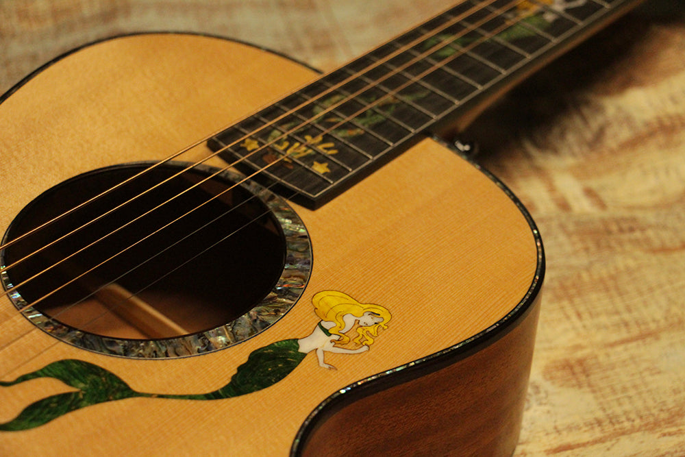 [New]Mermaid Guitar 36 inches Travel Guitar Gloss Finish with Bag