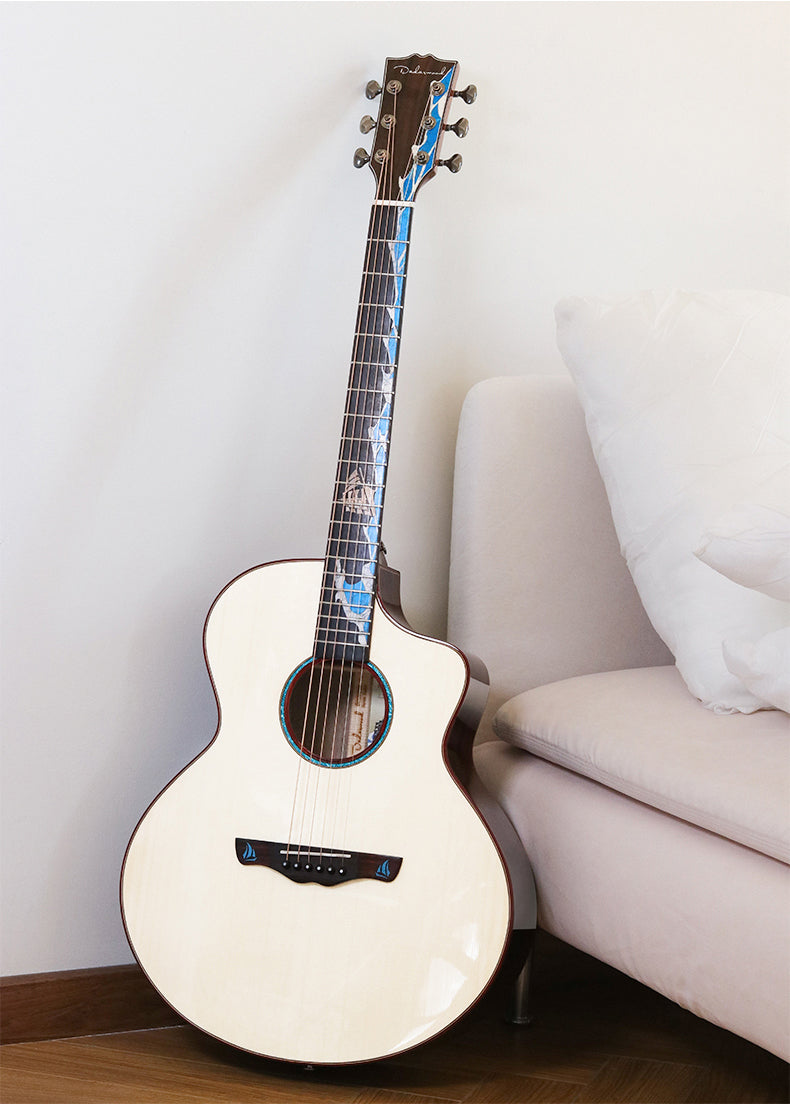 Top Solid Spruce 41 Inches Acoustic Guitar with Accessories Gloss Finish