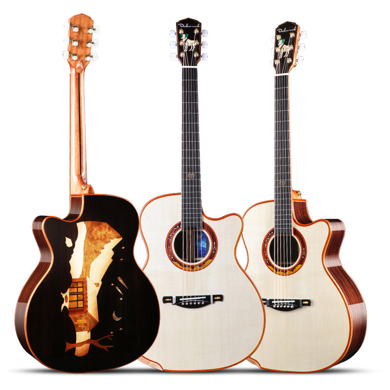 Twelve Constellations Top Solid Spruce 41 Inches Acoustic Guitar with Accessories Gloss Finish