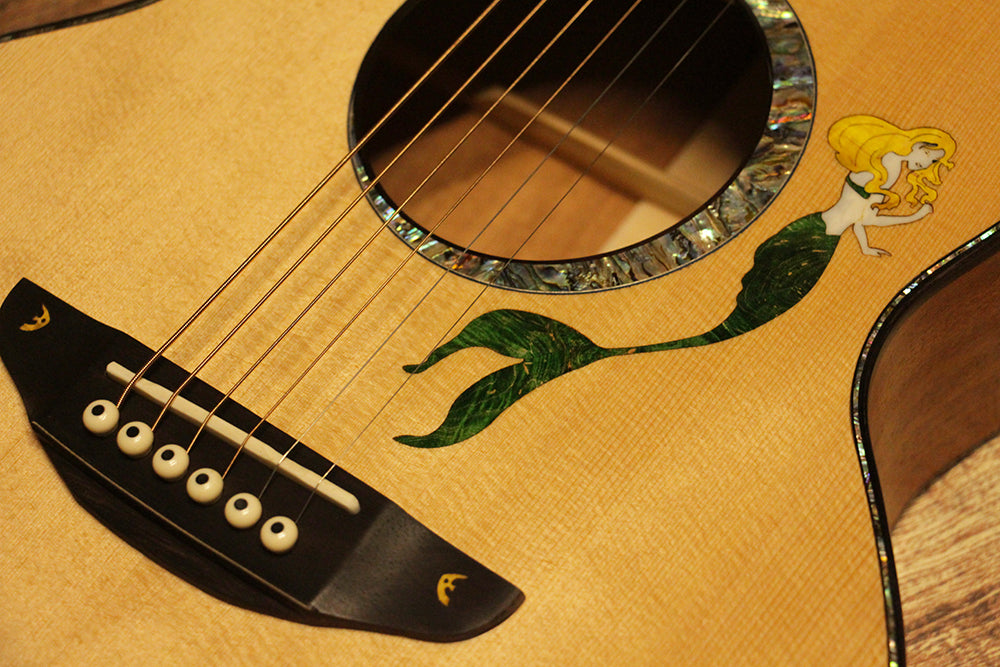 [New]Mermaid Guitar 36 inches Travel Guitar Gloss Finish with Bag