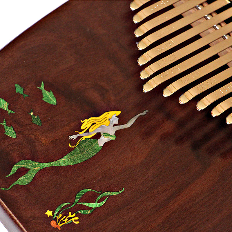 MrMai Mermaid Kalimba Thumb Piano 17 Keys, Portable Mbira Finger Piano Gifts for Kids and Adults Beginners Professional
