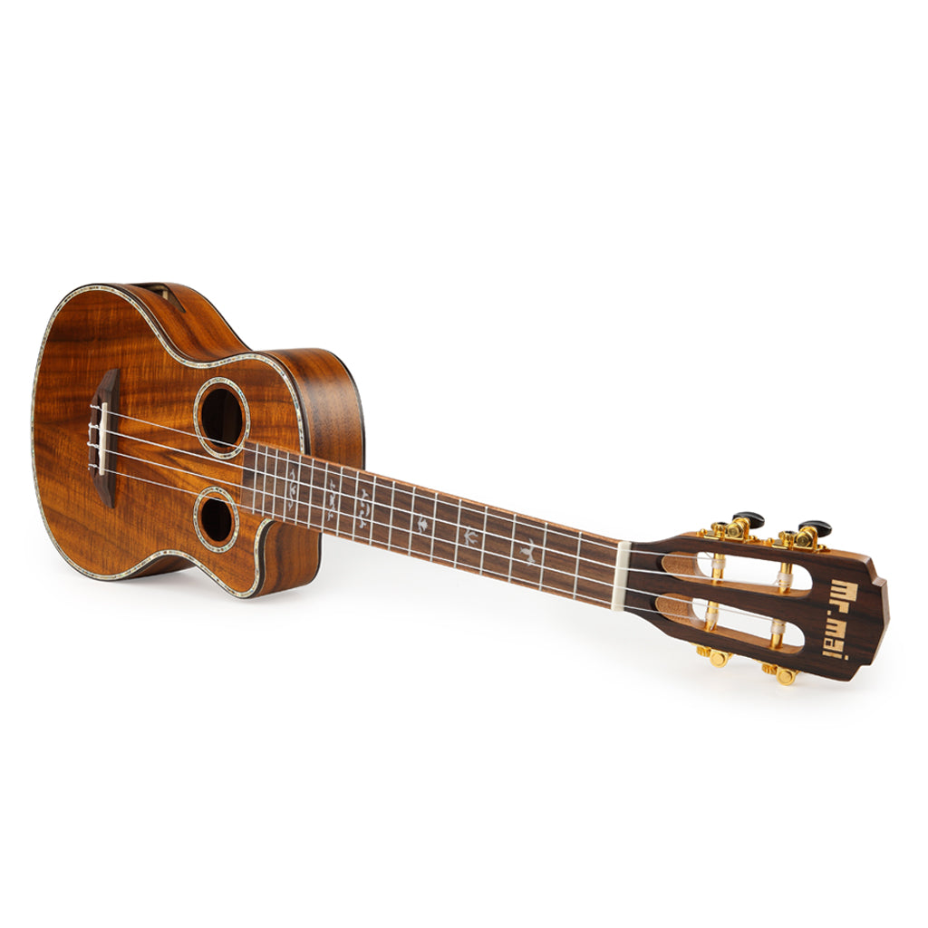 MrMai ML-T Tenor Ukulele Ukelele de madera de Koa de 26 pulgadas con funda, afinador, correa