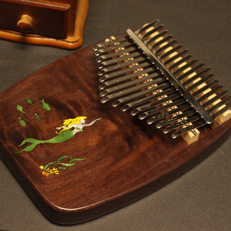 MrMai Mermaid Kalimba Thumb Piano 17 Keys, Portable Mbira Finger Piano Gifts for Kids and Adults Beginners Professional