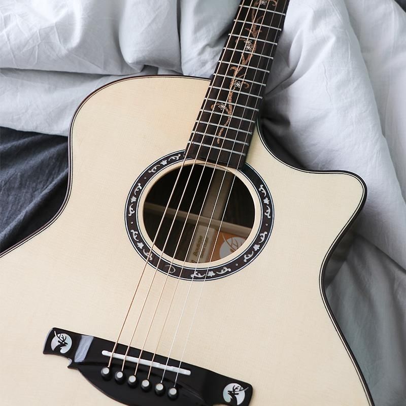 Top Solid Spruce 40/41 Inches Acoustic Guitar with Accessories Gloss Finish