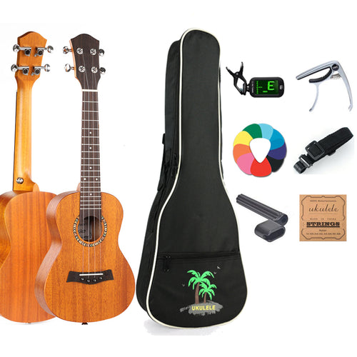 Concert/Tenor Colorful Ukulele 23/26 Inch Solid Mahogany With Bag,tuner,strap,capo