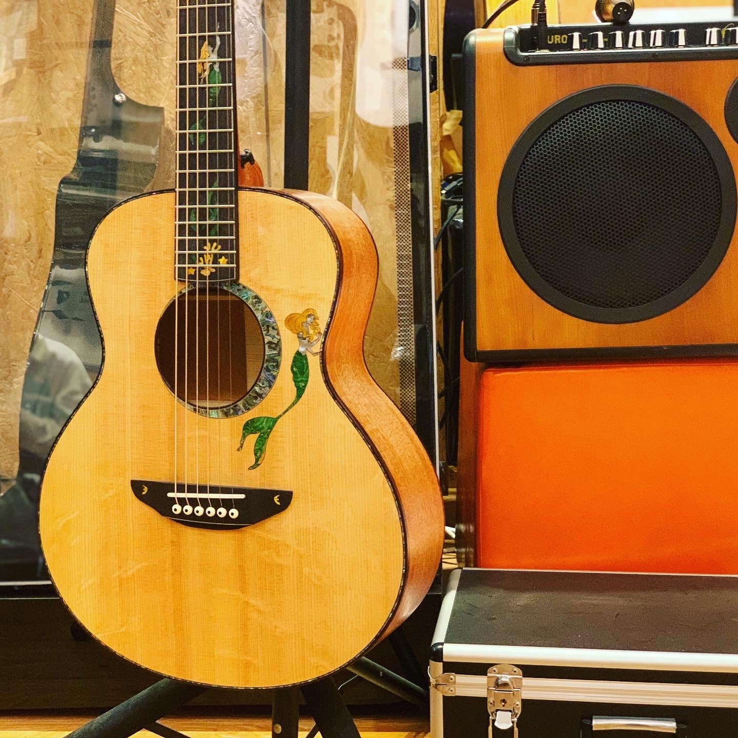 [New]Mermaid Guitar 36 inches Travel Guitar Gloss Finish with Bag