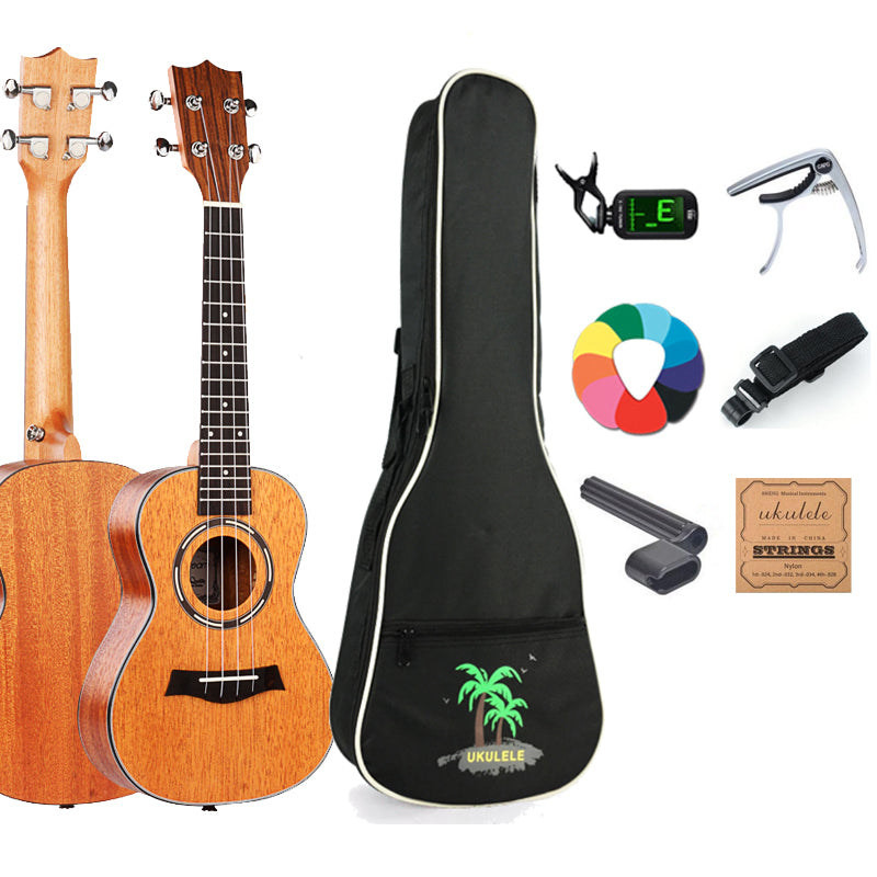 Concert/Tenor Ukulele  23/26 Inch Solid Mahogany With Bag,tuner,strap,capo